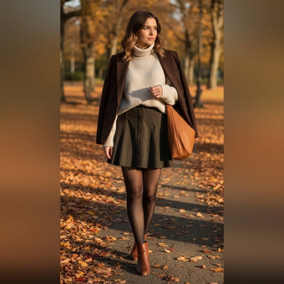 Design Lab Lord and Taylor Olive Green Skirt - Picture 1 of 7